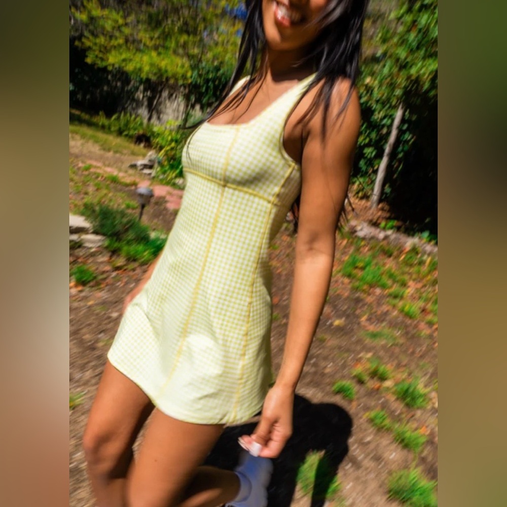 Vitality Tennis/Golf Babydoll Dress - Pear Gingham